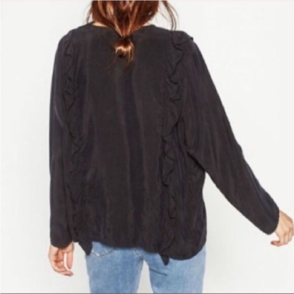 Zara black ruffles blouse premium collection - Picture 3 of 11